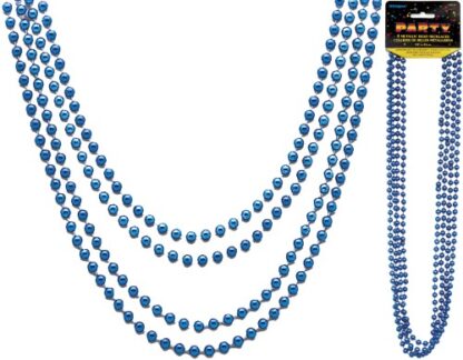 Metallic Bead Necklaces Blue