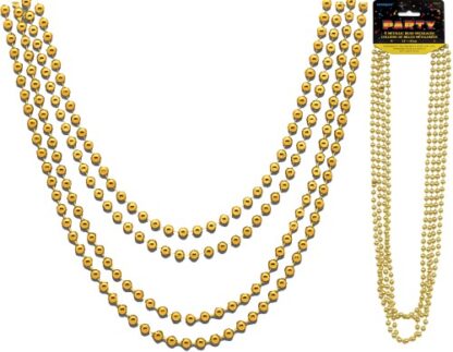 Metallic Bead Necklaces Gold