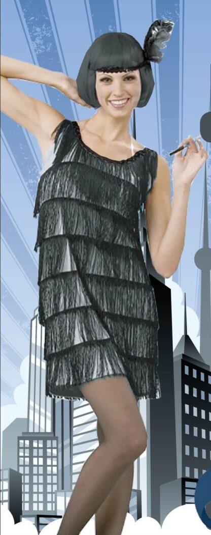 Flapper Dress with Tassels - Silver