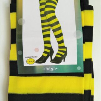 Stockings Yellow Black Striped