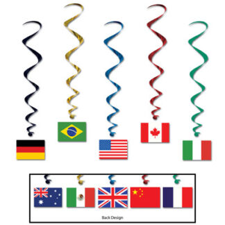 International Flag Whirls - 5Pk