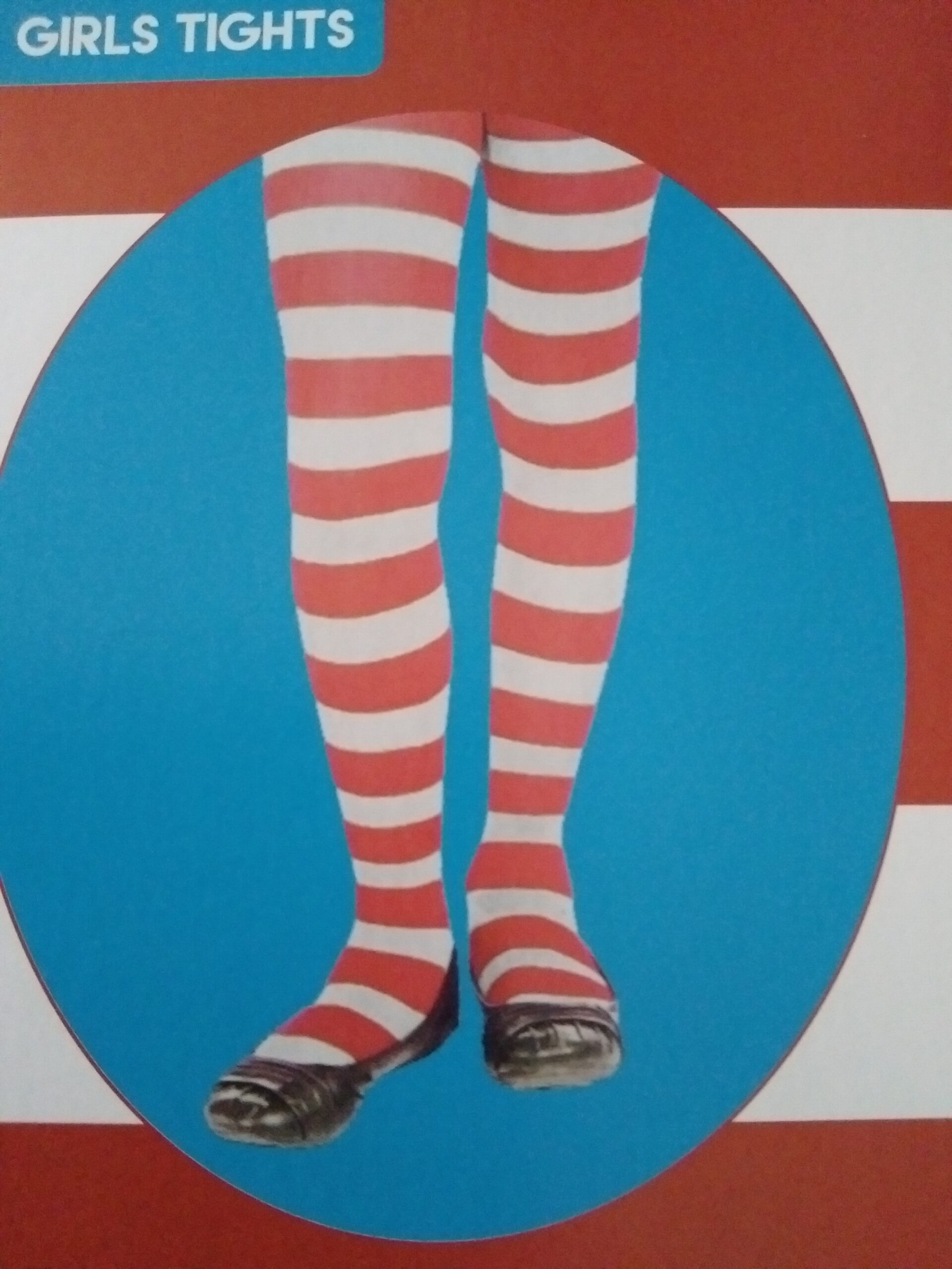 Girls Red And White Striped Tights 