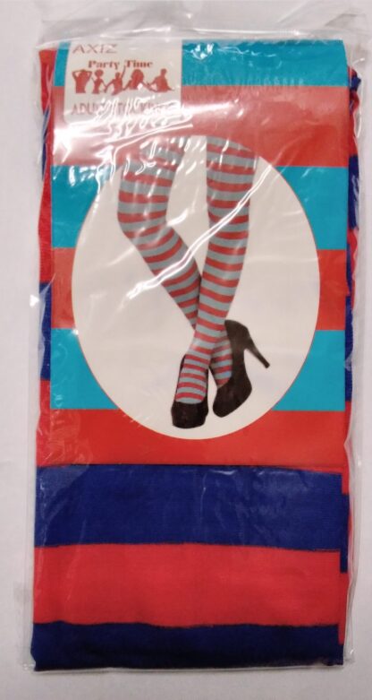 Adult Blue and Red Striped Stockings