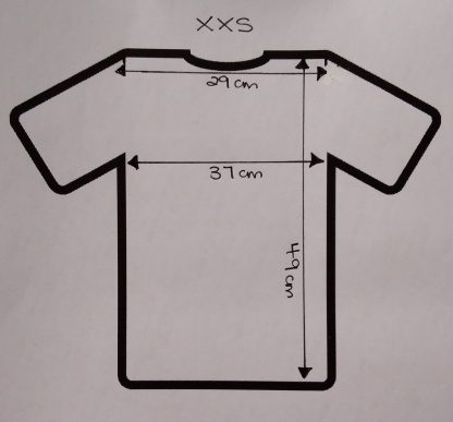 XX Small - Wally Shirt Measurements