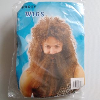 Wig - Caveman / Jungle Wig and Beard Set Brown
