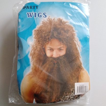 Wig - Caveman / Jungle Wig and Beard Set Brown