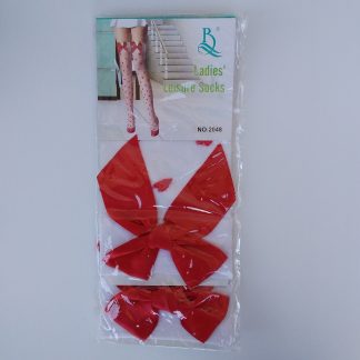 Thigh High Stockings - Hearts with Bow